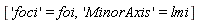 ['foci' = foi, 'MinorAxis' = lmi]
