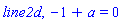 line2d, -1+a = 0