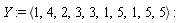 Y := `<,>`(1, 4, 2, 3, 3, 1, 5, 1, 5, 5)