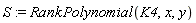 S := RankPolynomial(K4, x, y)