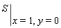 eval(S, [x = 1, y = 0])