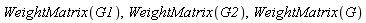 WeightMatrix(G1), WeightMatrix(G2), WeightMatrix(G)