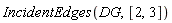 IncidentEdges(DG, [2, 3])
