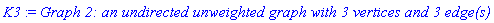 K3 := `Graph 2: an undirected unweighted graph with 3 vertices and 3 edge(s)`