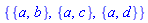 {{a, b}, {a, c}, {a, d}}