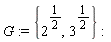 G := {2^(1/2), 3^(1/2)}