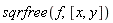 sqrfree(f, [x, y])