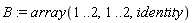 B := array(1 .. 2, 1 .. 2, identity)