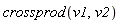 crossprod(v1, v2)