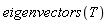 eigenvectors(T)