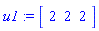 u1 := vector([2, 2, 2])