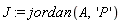 J := jordan(A, 'P')