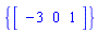 {vector([-3, 0, 1])}