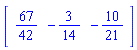 vector([67/42, -3/14, -10/21])