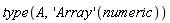 type(A, ('Array')(numeric))