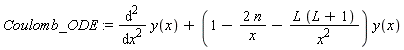 Coulomb_ODE := diff(y(x), x, x)+(1-2*n/x-L*(L+1)/x^2)*y(x)