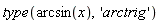 type(arcsin(x), 'arctrig')
