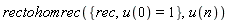 rectohomrec({rec, u(0) = 1}, u(n))