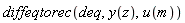 diffeqtorec(deq, y(z), u(m))