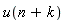 u(n+k)