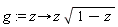 g := proc (z) options operator, arrow; z*sqrt(1-z) end proc