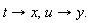 t->x, u->y.