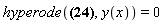 hyperode(MeijerG([[a], [b]], [[c], [d]], x), y(x)) = 0