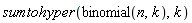 sumtohyper(binomial(n, k), k)