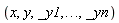 x, y, _y1, () .. (), _yn