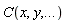 C(x, y, () .. ())