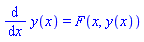 diff(y(x), x) = F(x, y(x))