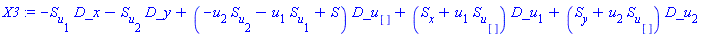 X3 := -S[u[1]]*D_x-S[u[2]]*D_y+(-u[2]*S[u[2]]-u[1]*S[u[1]]+S)*D_u[]+(S[x]+u[1]*S[u[]])*D_u[1]+(S[y]+u[2]*S[u[]])*D_u[2]