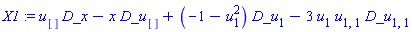 X1 := u[]*D_x-x*D_u[]+(-1-u[1]^2)*D_u[1]-3*u[1]*u[1, 1]*D_u[1, 1]