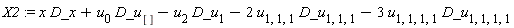 X2 := x*D_x+u[0]*D_u[]-u[2]*D_u[1]-2*u[1, 1, 1]*D_u[1, 1, 1]-3*u[1, 1, 1, 1]*D_u[1, 1, 1, 1]