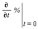 eval(diff(%, t), t = 0)