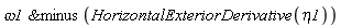 `&minus`(omega1, HorizontalExteriorDerivative(eta1))