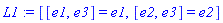 L1 := [[e1, e3] = e1, [e2, e3] = e2]