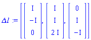 Delta1 := [Vector(3, {(1) = I, (2) = -I, (3) = 0}), Vector(3, {(1) = I, (2) = I, (3) = 2*I}), Vector(3, {(1) = 0, (2) = I, (3) = -I})]