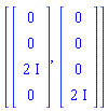 [Vector(4, {(1) = 0, (2) = 0, (3) = 2*I, (4) = 0}), Vector(4, {(1) = 0, (2) = 0, (3) = 0, (4) = 2*I})]