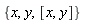 {x, y, [x, y]}