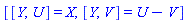 [[Y, U] = X, [Y, V] = U-V]