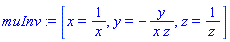 _DG([["transformation", [[G1, 0], [G1, 0]], [], [Matrix(%id = 4575593922)]], [[1/x, x], [-y/(x*z), y], [1/z, z]]])