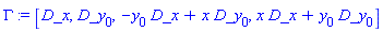 Gamma := [D_x, D_y[0], -y[0]*D_x+x*D_y[0], x*D_x+y[0]*D_y[0]]