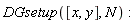 DGsetup([x, y], N)