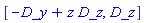[_DG([["vector", M, []], [[[2], -1], [[3], z]]]), _DG([["vector", M, []], [[[3], 1]]])]
