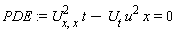 PDE := U[x, x]^2*t-U[t]*u^2*x = 0