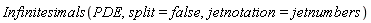 Infinitesimals(PDE, split = false, jetnotation = jetnumbers)