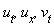 u[t], u[x], v[t]