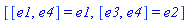 [[e1, e4] = e1, [e3, e4] = e2]