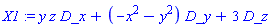 X1 := y*z*D_x+(-x^2-y^2)*D_y+3*D_z